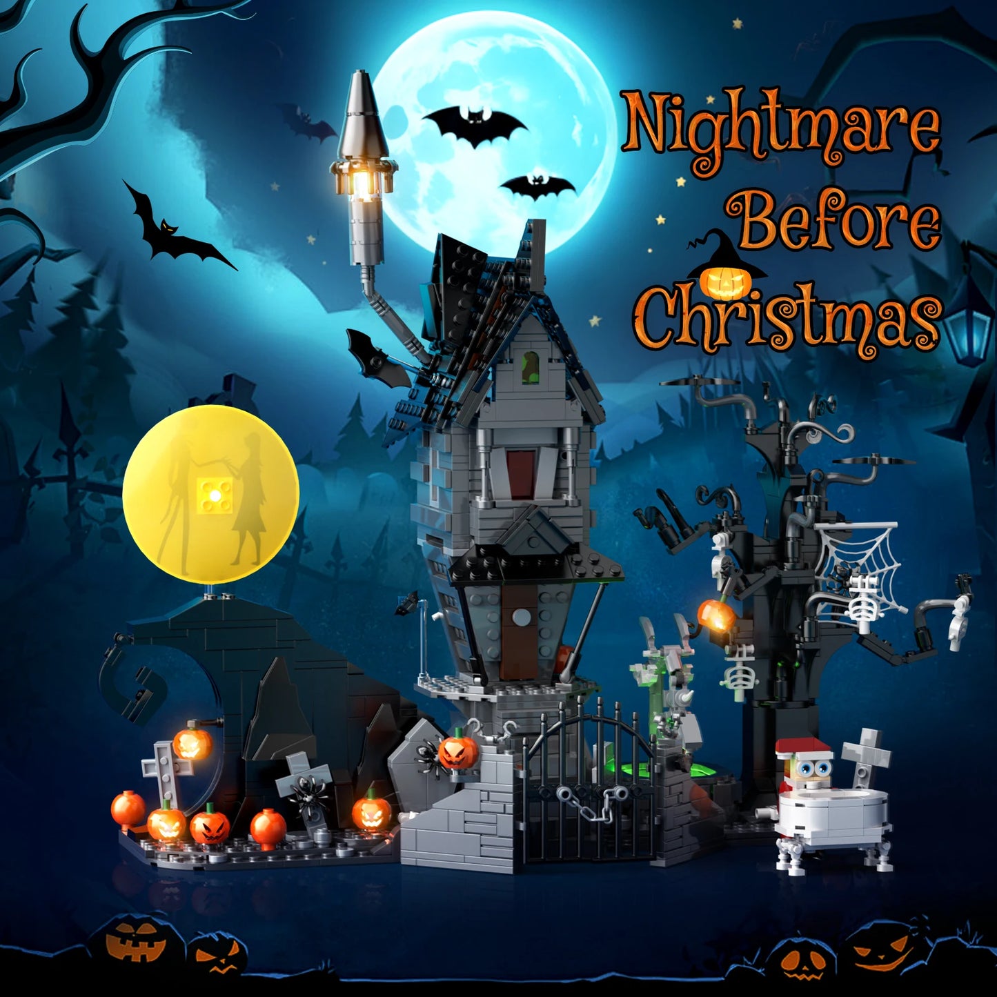 Nightmare Before Christmas House Building Set - Spooky Haunted Model Blocks for Kids & Adults Gift | AlluCanFind