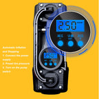 New 12V Air Compressor Pump with LED Light Digital Display Meter 100PSI Cylinder Automobile Tire Inflator Automobile Air Pump