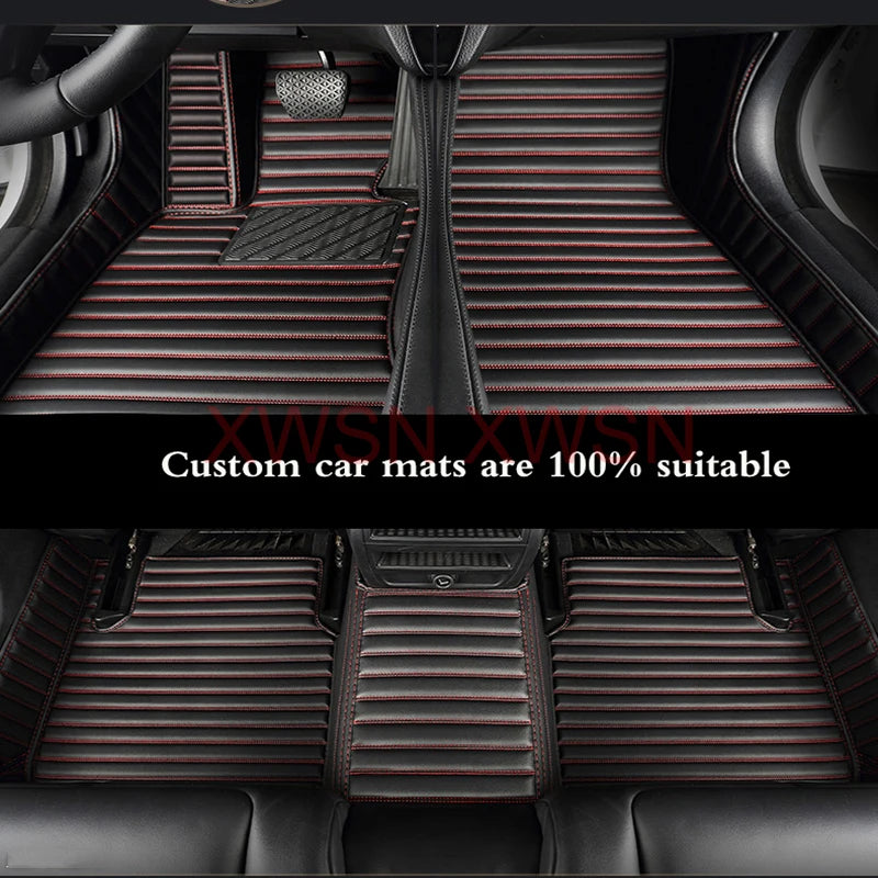 Striped Pu Leather Customized 5D Car Floor Mat for Alfa Romeo Giulia 2015-2021 Stelvio 2016-2021 Interior Accessories Carpet