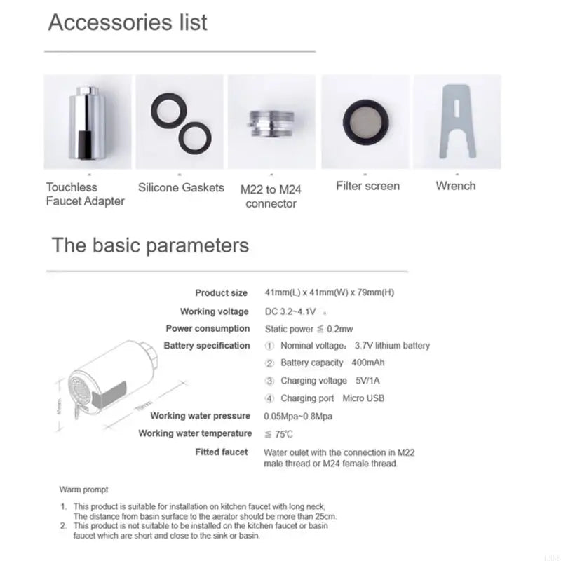 L9NB Automatic Faucets Nozzle Adapter NonContact Water Saving Device Infrare Sensors HandsFrees Intelligent Faucets Sensors