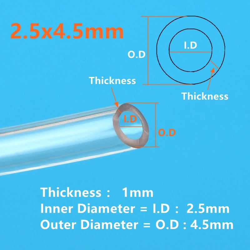 1/5/10M Food Grade Transparent Silicone Rubber Hose ID 0.3 0.5 0.7 0.8 1 1.2 1.5 1.6 1.8 2 2.5mm Flexible Nontoxic Silicone Tube