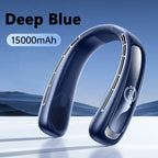 15000mah Portable Neck Fan Smart Digital Display USB Rechargeable Outd