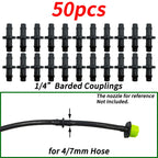 4/7mm Hose Dripper Water Tee Connector Plastic Barbed 1/4" Pipe Tubing Watering Coupling Joint Garden Micro Drip Irrigation Tool