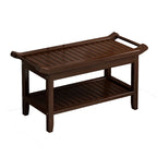 Anti-Slip Bamboo Shower Stool Waterproof Bathroom Bath Bench for Foot Washing or Entryway Shoe Changing Seat