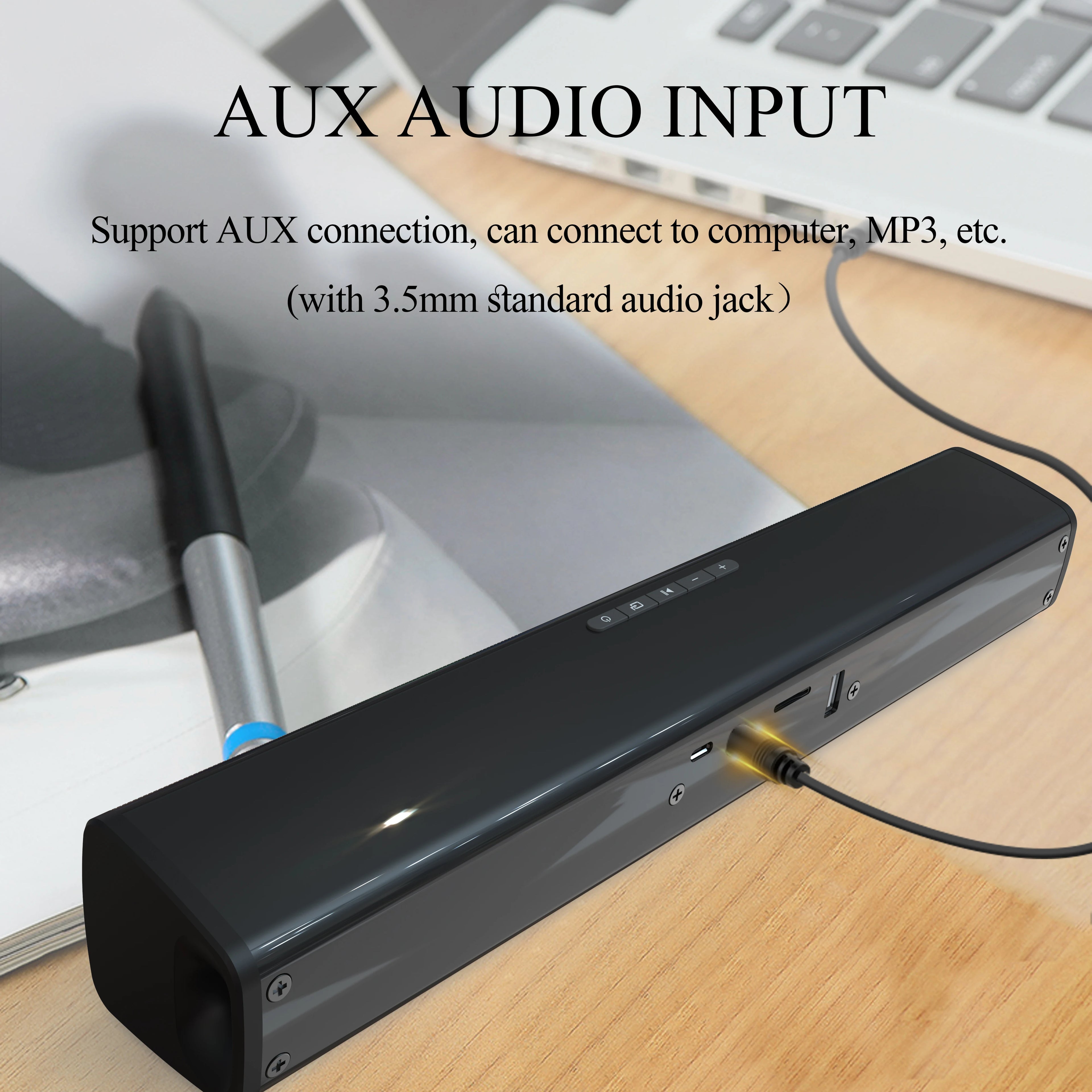 Mini Portable Soundbar For Computer TV Speakers Caixa De Som Wireless Bluetooth Stereo  With Radio Remote Control Free Shopping