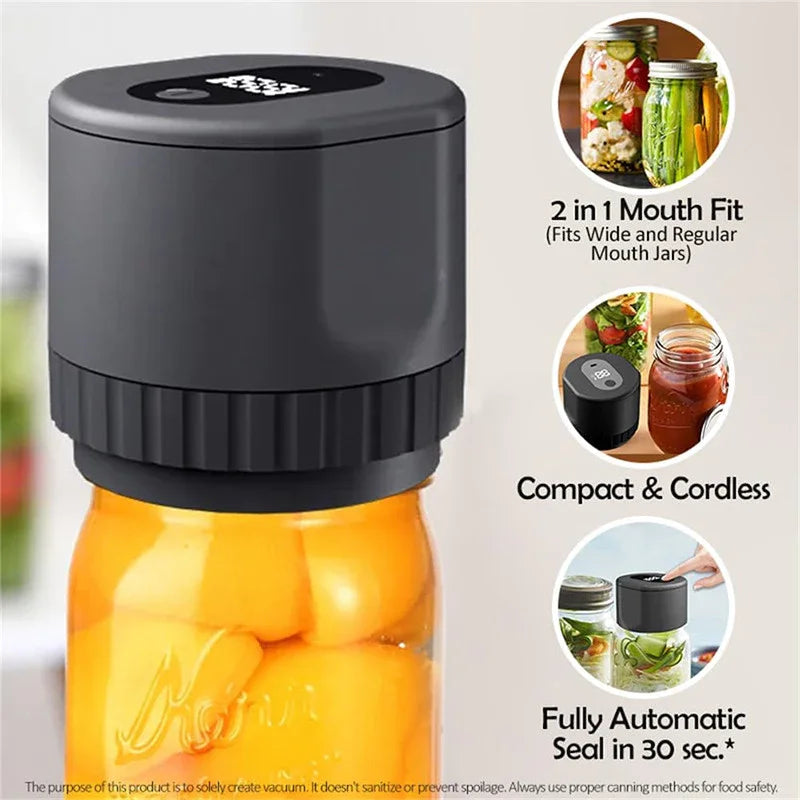Electric Mason jar vacuum machine for home portable mason lid vacuum sealer for kitchen fruit preservation food storage seal