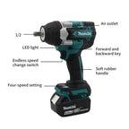Makita Brushless DTW700 Electric Impact Wrench Cordless Electric Wrench 1/2 inch for Makita 18V Battery Screwdriver Power Tools