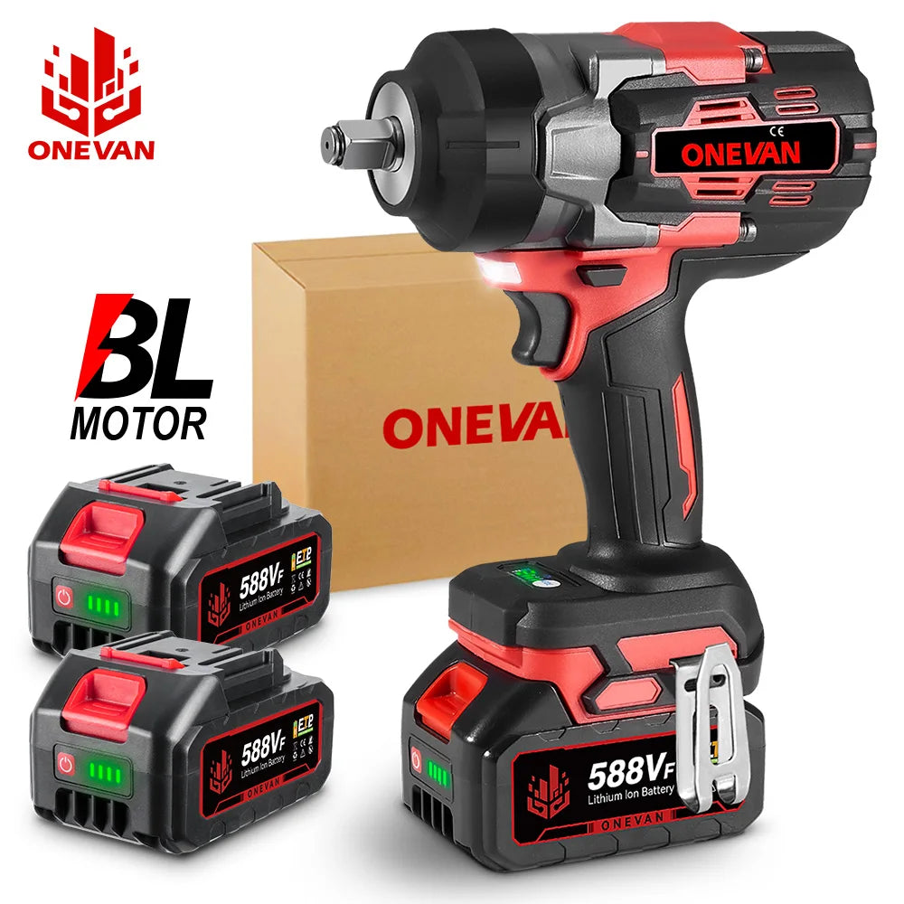 ONEVAN 2800N.M Brushless Electric Impact Wrench 1/2 "Cordless Screwdriver Drill Car Repair Power Tool for 21V 18V Battery