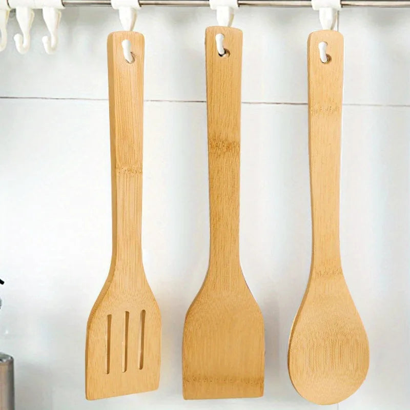 Kitchenware Set Bamboo Spatula Spoon Non-Stick Cooking Spatula Bamboo Spatula Cooking Utensils