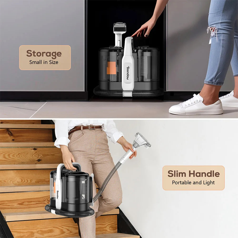 Teendow C5 Carpet Cleaner Vacuum 11KPa Powerful Suction 450W Brush motor ≤80dB Low Noise 1500ml Large Water Tank Capacity