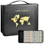 Portable Coin Collection Set 200 Coins 30 Paper Money Panels PVC Transparent Philatelic Book Album With Zipper Protection