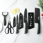 3-5PCS black stainless steel kitchen knife set, including a full set for kitchen, dormitory, household use, chef's knife, fr
