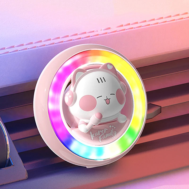 2025 new voice-activated RGB car air outlet aromatherapy car colorful music atmosphere lamp Type-C charging port