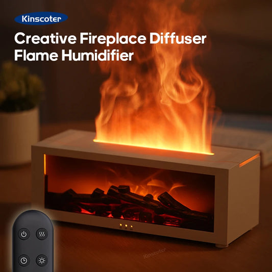Creative Fireplace Air Humidifier & Essential Oil Diffuser with LED & Remote