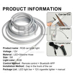 For Tesla Model Y 2021-2024 Frunk Brighten LED Strip APP Control RGB Flow Light Waterproof Flexible Trunk Silicone Interior Lamp