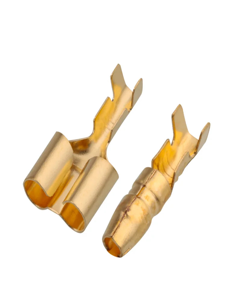 10/20/50sets Car tools 4.0 bullet terminal   car electrical wire connector Green 4mm Male + Female 1 : 2 Cold press terminal