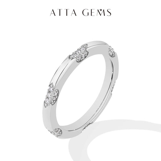 Simple D VVS1 Moissanite Engagement Wedding Band - S925 Sterling Silver Ring for Men & Women | AlluCanFind