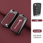 Leather Car Remote Key Case Fob Cover Protector Holder Shell For VW Volkswagen Golf 7 MK7 Tiguan MK2 T-roc T-cross Accessories