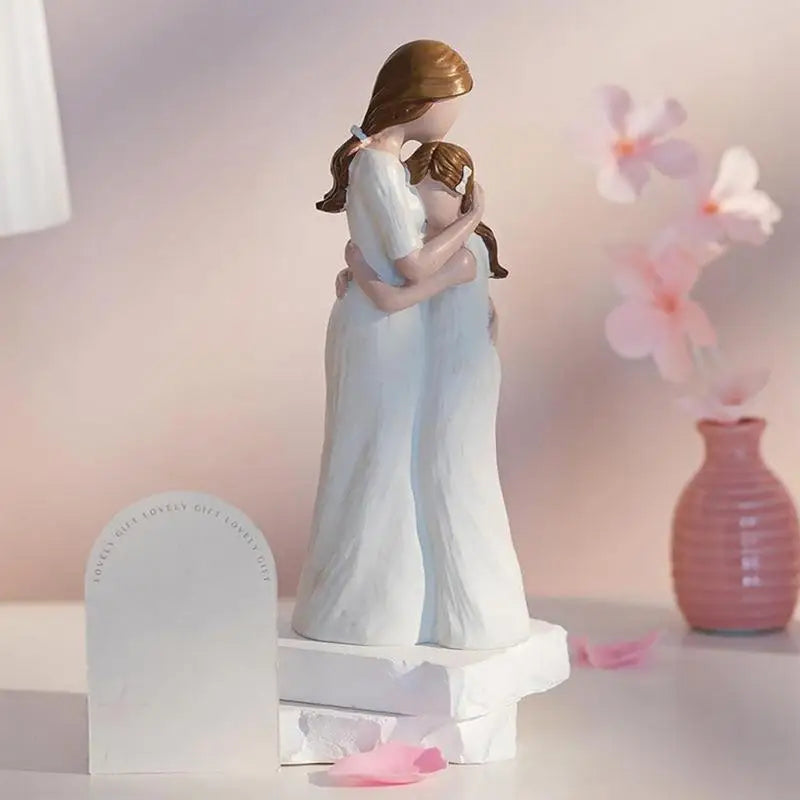 Standing Mother Hugging Daughter Statue Meaningful Family Moments Desktop Ornaments Memorial Gifts Daughter Gift from Mom