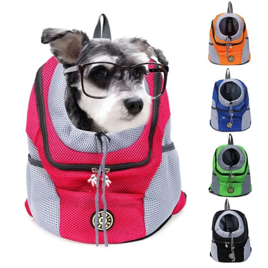 New Portable Double Shoulder Pet Carrier Backpack - Outdoor Travel Mesh