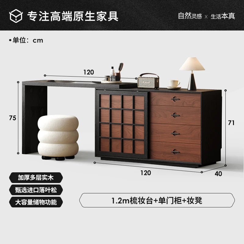 Wood Cosmetics Vanity Table Bedroom Makeup Drawers Mirror Chair Modern Dressing Table Cheap Cosmetics Penteadeira Home Furniture