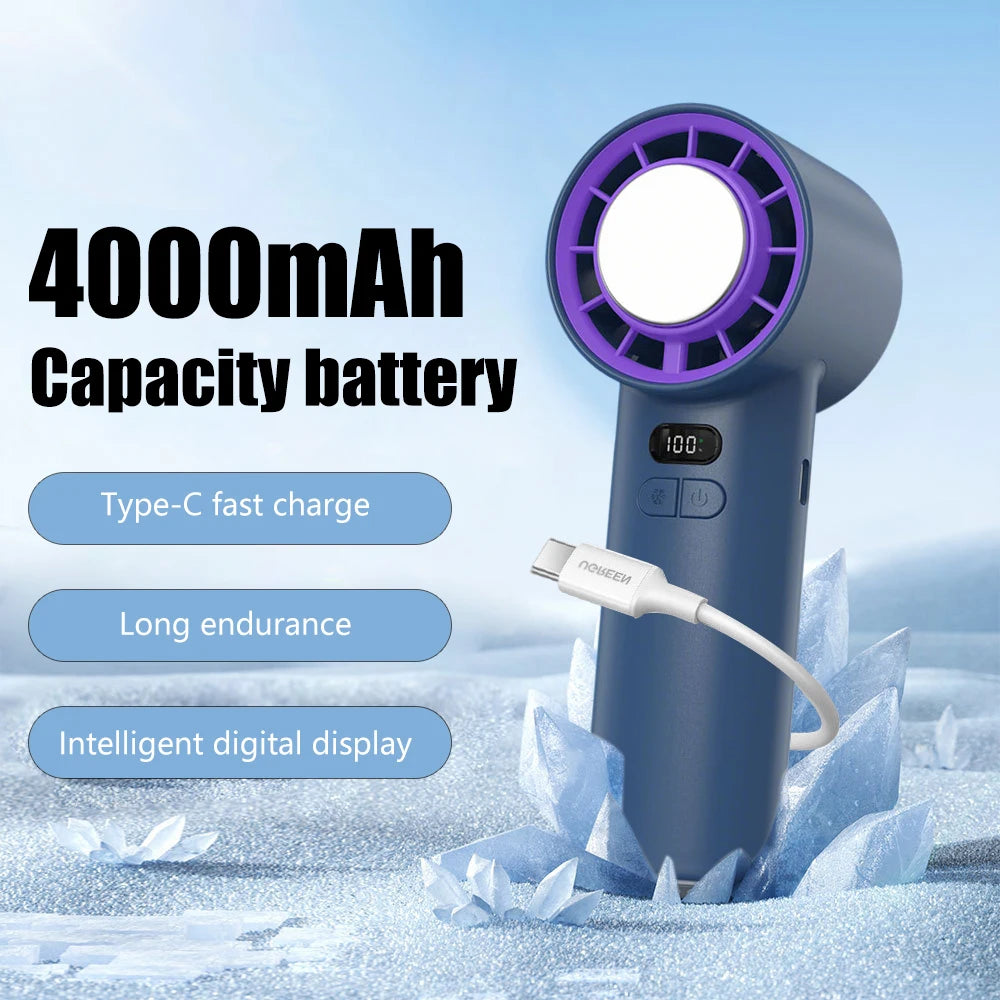 Handheld Air Cooling Mini Turbo Jet Fan 4000mAh 100 Speeds Adjustable