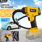 Electric Goddess Car Inflation Air Pump Cordless Tire Inflator Air Compressor Digital Display For Dewalt 20V Battery Power Tool