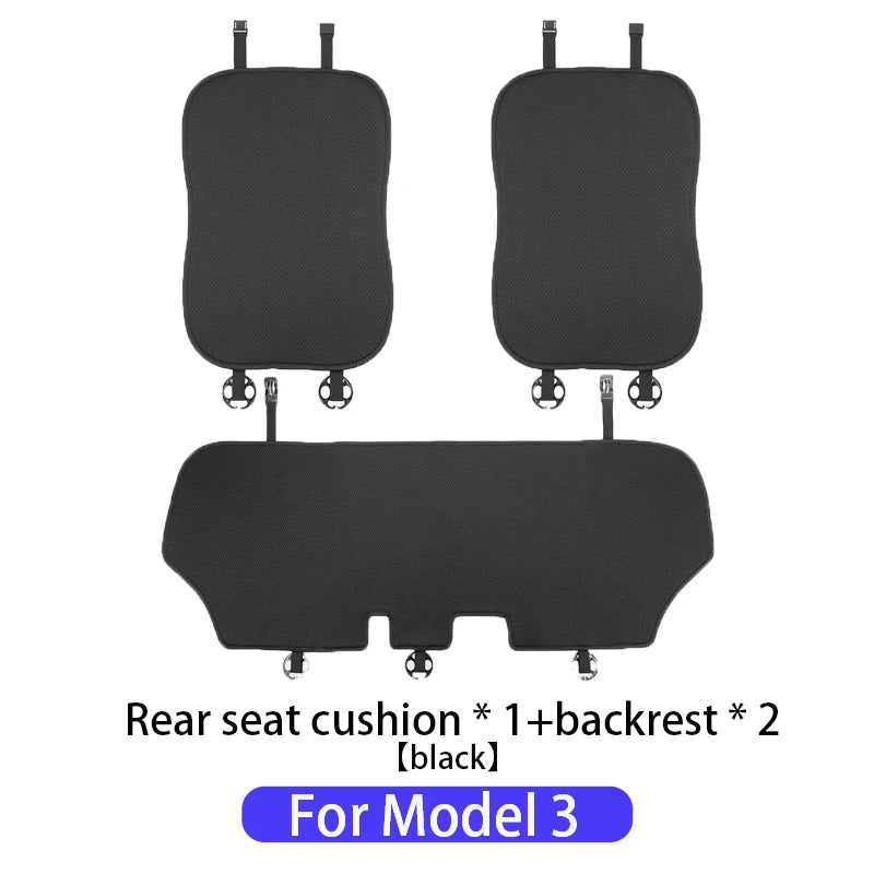 Comfortable Ice Silk Car Seat Covers for Tesla Model Y/3 (2018-2026) | Breathable