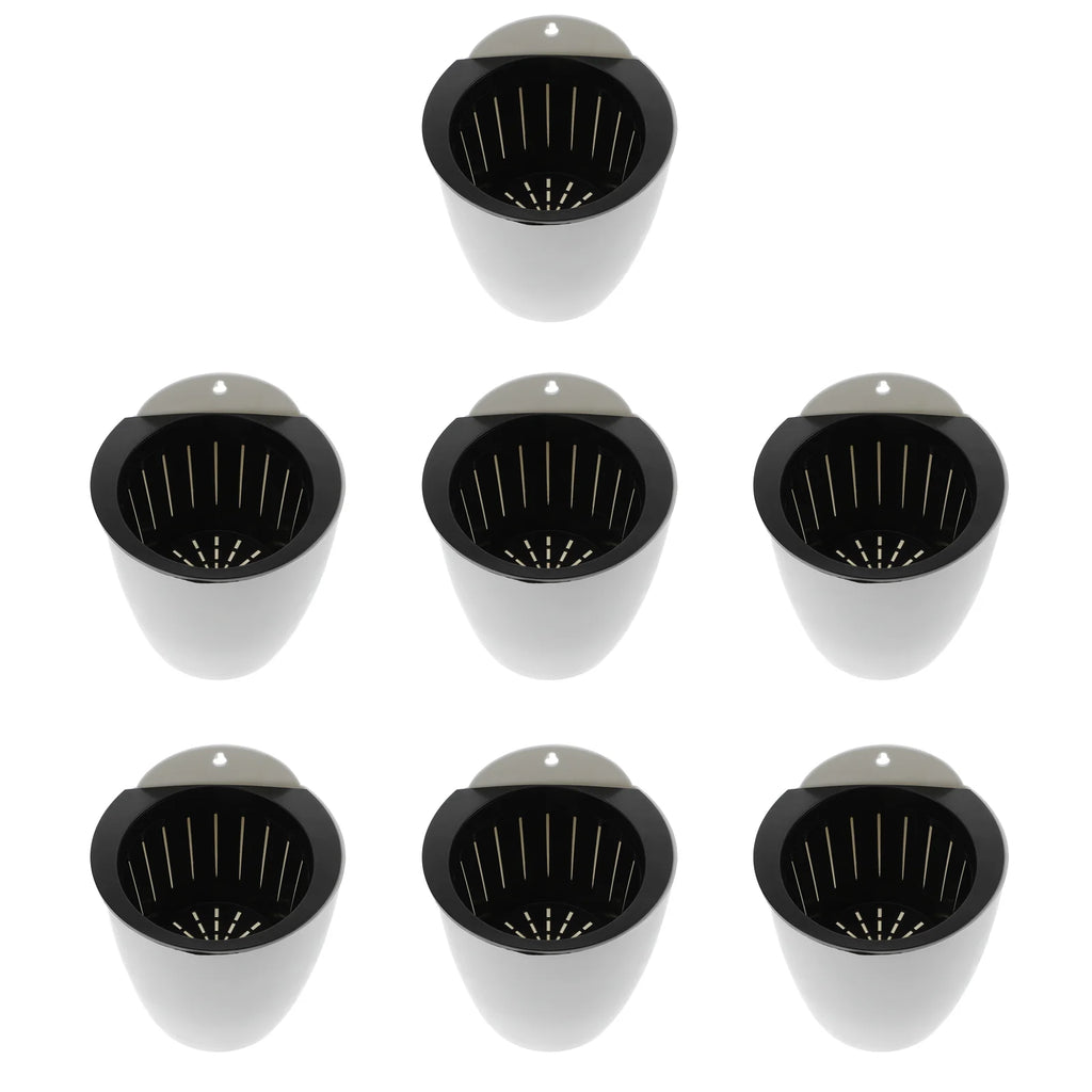 7 Pcs Flowerpot Pots Wall-mounted Self Watering Plastic Planters for Plants