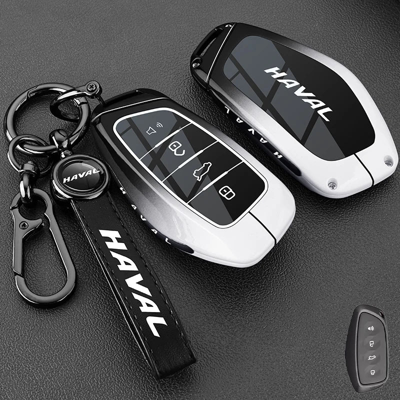Leather Car Key Case Cover for Great Wall Haval H6 2024 H9 2024 H2 M6 Cool Dog Plus Owl Dragon MAX F7 F7X F7H H8 H3 Accessories