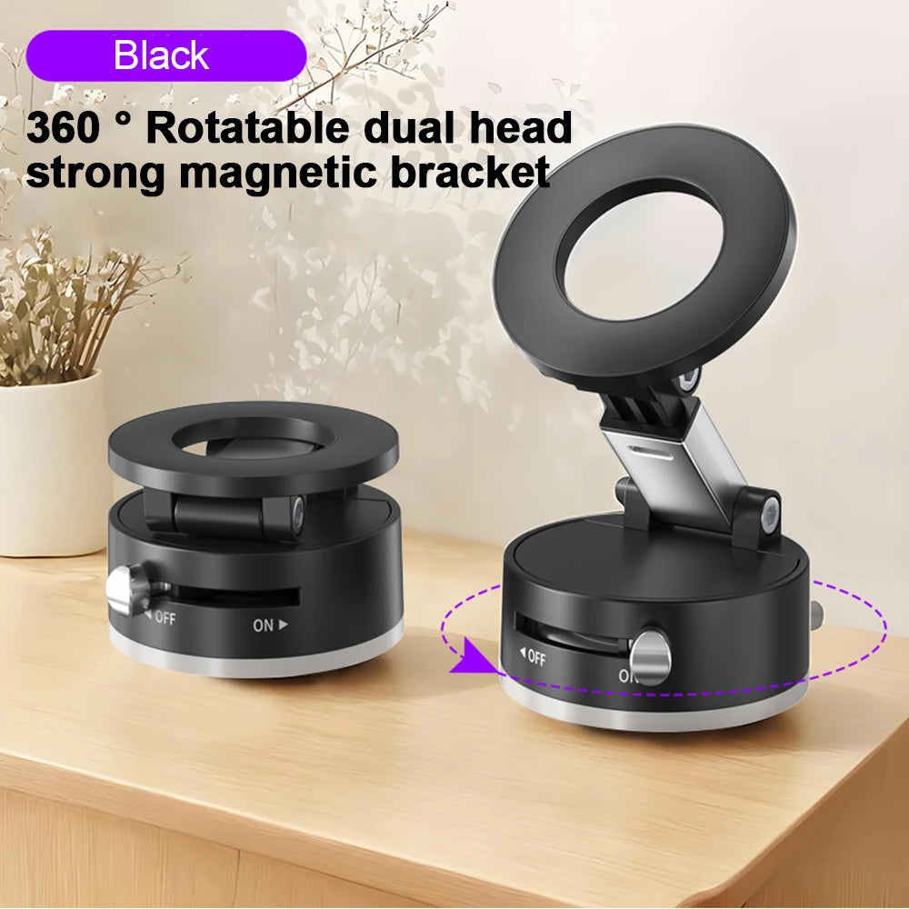 Magnetic Car Phone Holder 360° Degree Rotation Foldable Phone Mount Suction Cup Car Navigation Phone Holder Anti-Shake Bracket
