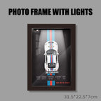 1:32 photo frame version alloy metal sports car model 3D hanging picture frame Interior decorations ornaments With Light Display