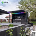Customized Luxury Outdoor Kitchen Granite Garden Stainless Steel Waterproof Heavy Duty Gas BBQ Full Kitchen Cabinet Frame