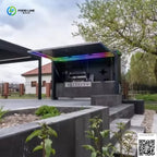 Customized Luxury Outdoor Kitchen Granite Garden Stainless Steel Waterproof Heavy Duty Gas BBQ Full Kitchen Cabinet Frame