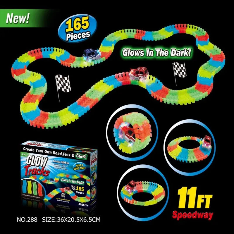 Electric Noctilucent assembly Track Toy Car Set for Kids - City Engineering Mini Car Puzzle - Boys Gift Track car