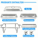 4 Pack 8QT Stainless Steel Chafing Dish Buffet Set with Fuel Holders for Catering & Parties