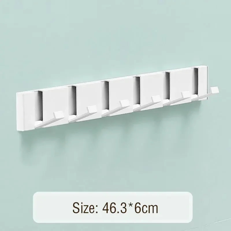 Foldable Coat Rack Wall Hanger Shelves Steel Shelf Behind Door Hooks Clothes Organizer Towel Rack Key Storage Bathroom Furniture