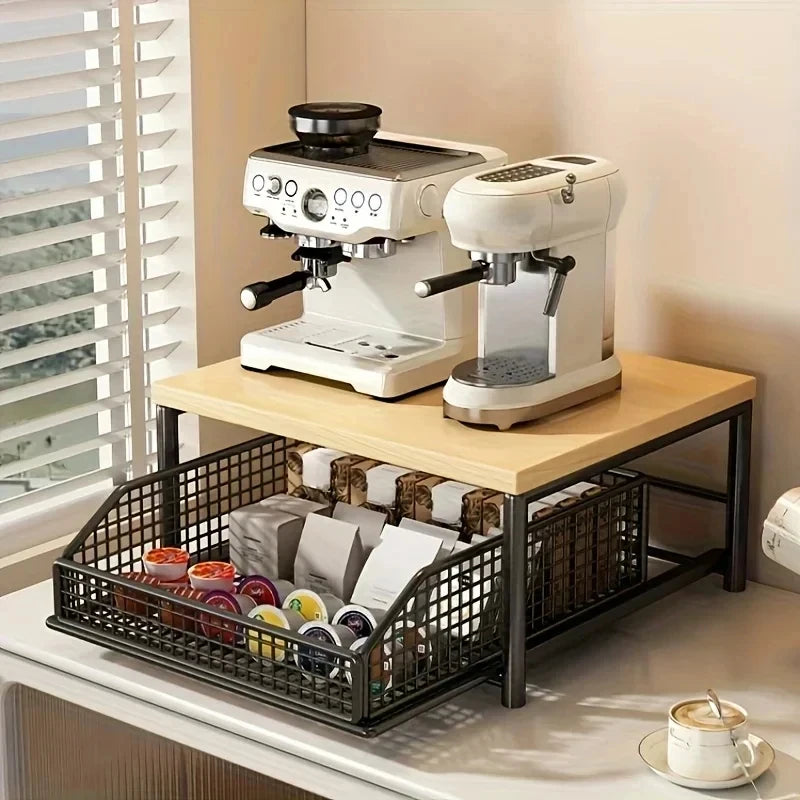 Stylish Modern Space Saving Microwave Rack Countertop Organizer Shelf for Home Kitchen Appliances