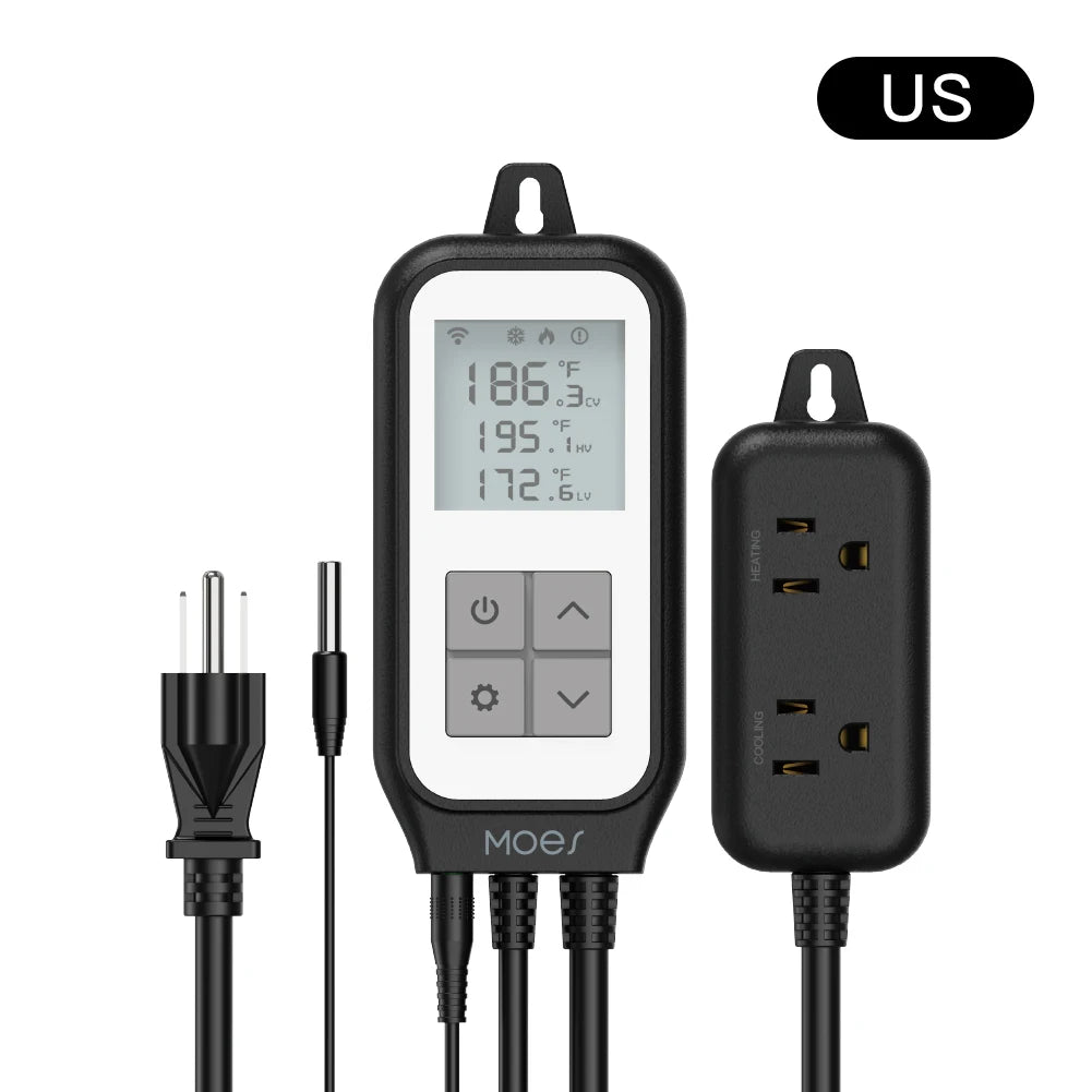 WiFi Digital Temperature Thermostat Outlet Plug Heating Cooling Mode Carboy Aquarium Home Brewing Tuya Smart Life App Control