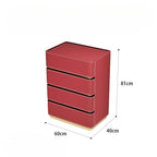 3 4 5 drawers Saddle leather Storage locker household living room drawer cabinet Italian light luxury wood Dressers Furniture
