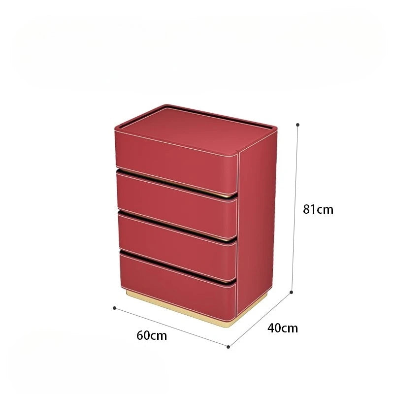 3 4 5 drawers Saddle leather Storage locker household living room drawer cabinet Italian light luxury wood Dressers Furniture