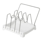 Kitchen Organizer Adjustable Pot Lid Rack, Spoon Holder Shelf, Cooking Dish Drainer Drying Rack, Pan Cover Stand