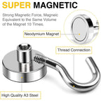 10Pcs Strong Magnetic Hooks Punch free Practical Load Bearing Hook Thick Wall Storage For Indoor Outdoor Home Kitchen 2/12/34kg