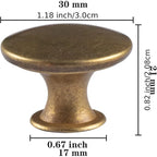 6-piece brass round antique brass kitchen cabinet knob cabinet door handle drawer handle dresser knob with screws door hardware