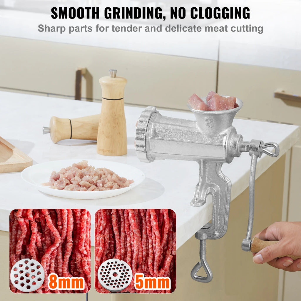 SucceBuy Manual Mini Meat Mincer Food Processor Grinder Portable Chopper Blender Sausage Stuffer Steel for Beef Fish Home