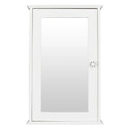 Single Door Mirror Indoor Bathroom Wall Mounted Cabinet Shelf White