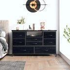 8-Drawer LED Dresser TV Stand with Power Outlet 55'' TV - Wide Storage Chest for Bedroom, Living Room & Entryway, Woo