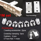 Flexible Ceiling & Wall Mounted Curtain Track Rail Bendable Plastic Steel Design for Bay Windows/Balcony 1-10M White Noise-Free