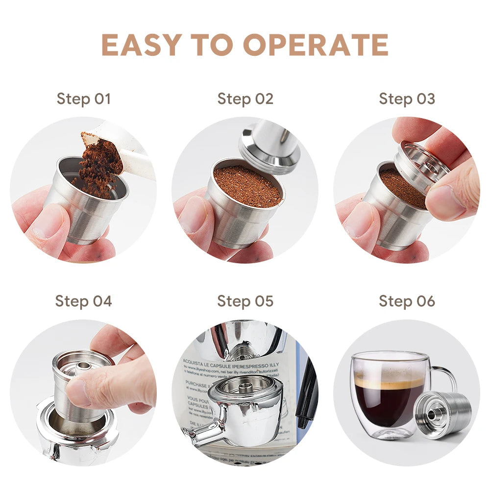 Reusable Coffee Filters for illy Stainless Capsule y3 Iperespresso Rich Crema Coffee Capsules Filter fit illy X7,illy Y3,illy Y5