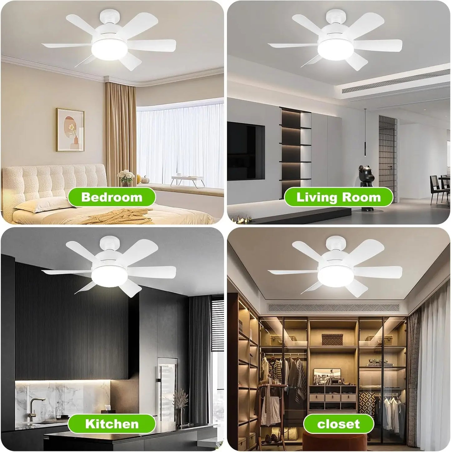 E26 Socket LED Ceiling Fan Light - Dimmable w/ Remote